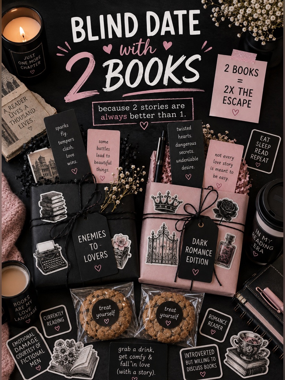 Blind Date With 2 Books - You Pick Genres, Great Gift for Book Lovers!